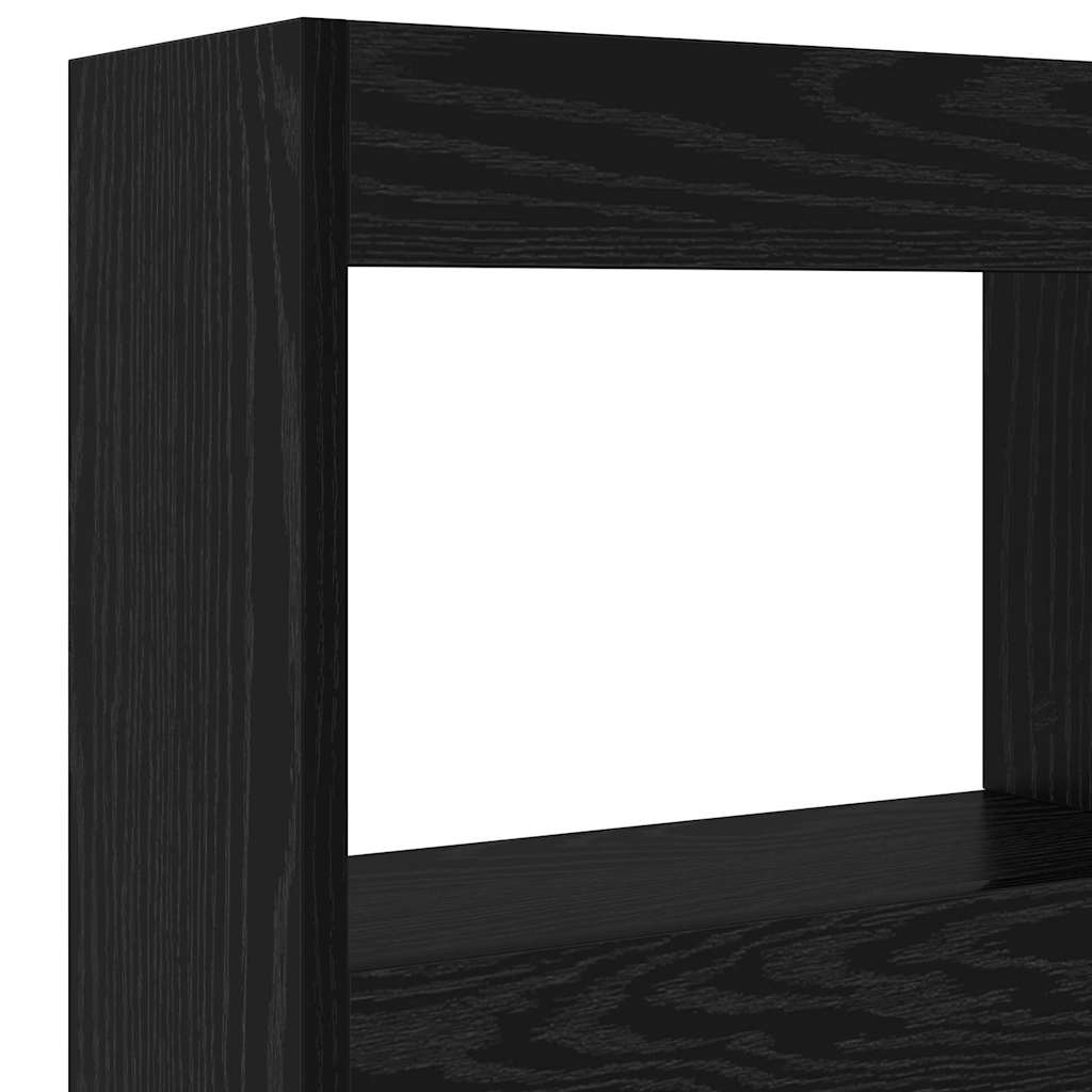 Headboard in Black Oak Look 120 x 17 x 102 cm Engineered Wood