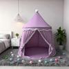 Children's Peach Skin Velvet Yurt Tent - Purple & White Playhouse Castle