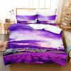 Purple Duvet Cover Set 3D Polyester Comforter Cover Lavender Butterfly Romantic Theme King Queen Size For Kids Girls Women Boys