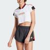 adidas Футболка Tiro Cut с коротким рукавом и V-образным вырезом, три полоски, женские топы, белый цвет IW6800