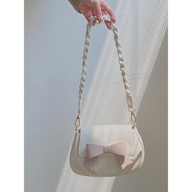 High-end Bag for Women New Trendy Spring Summer Bowknot Cloud Pleated Crossbody Bag Gentle Versatile Shoulder Bag