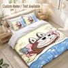 Toy Labubu Bedding Set, 1 Duvet Cover & 2 Pillowcases Soft Comfortable Bedroom Home Textile Decor