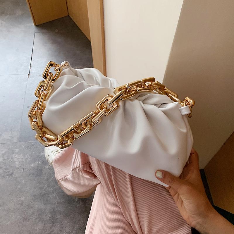 Новая женская сумка через плечо 'Облако' из мягкой кожи с толстой цепочкой