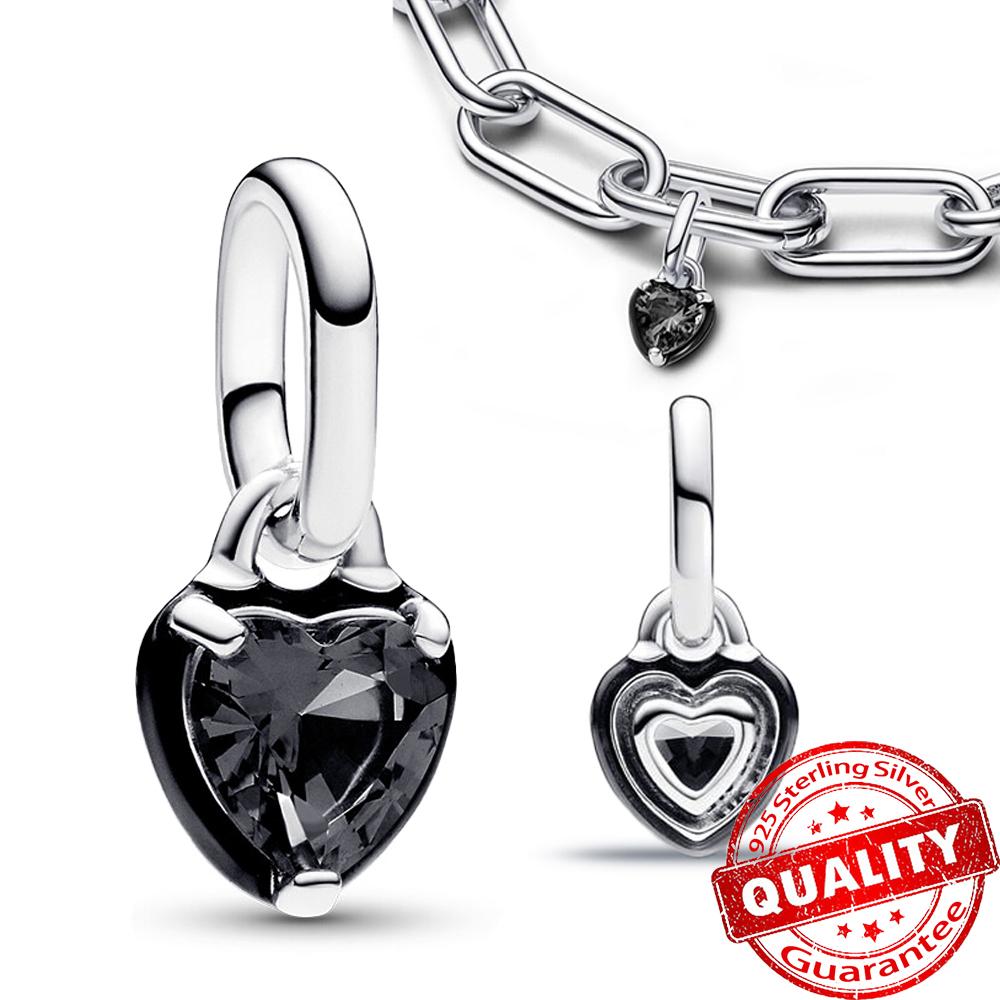 Классическое золотое проволочное сердце и сверкающий циркон из стерлингового серебра 925 пробы, подвеска-шарм "Ангел" для DIY-женского браслета, аксессуары для кулона