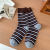 Vintage Striped Button-Embellished Socks Boneless Mid-Leg Socks Are Trendy And Wear Versatile Stacks Of Socks