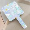 Hand-Held Cosmetic Mirror Flower Makeup Tools Adorable Square Mirrors  Woman