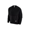 Solid Color Spliced Fabric Fleece Crew Neck Long Sleeve Sweatshirt Men Sweatshirt Black DD4855-010