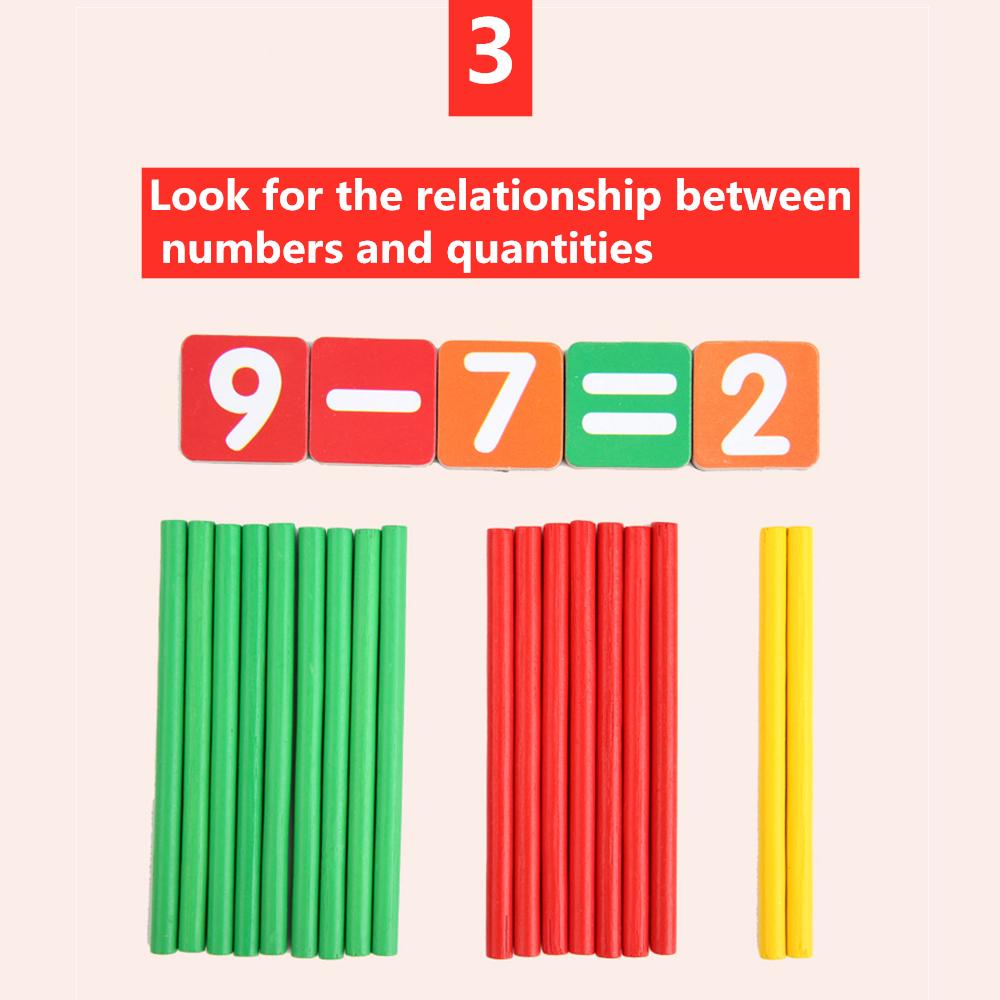 Детские счетные часы, обучающие палочки с цифрами, магнитные арифметические наклейки, обучающие игрушки для учеников раннего образования