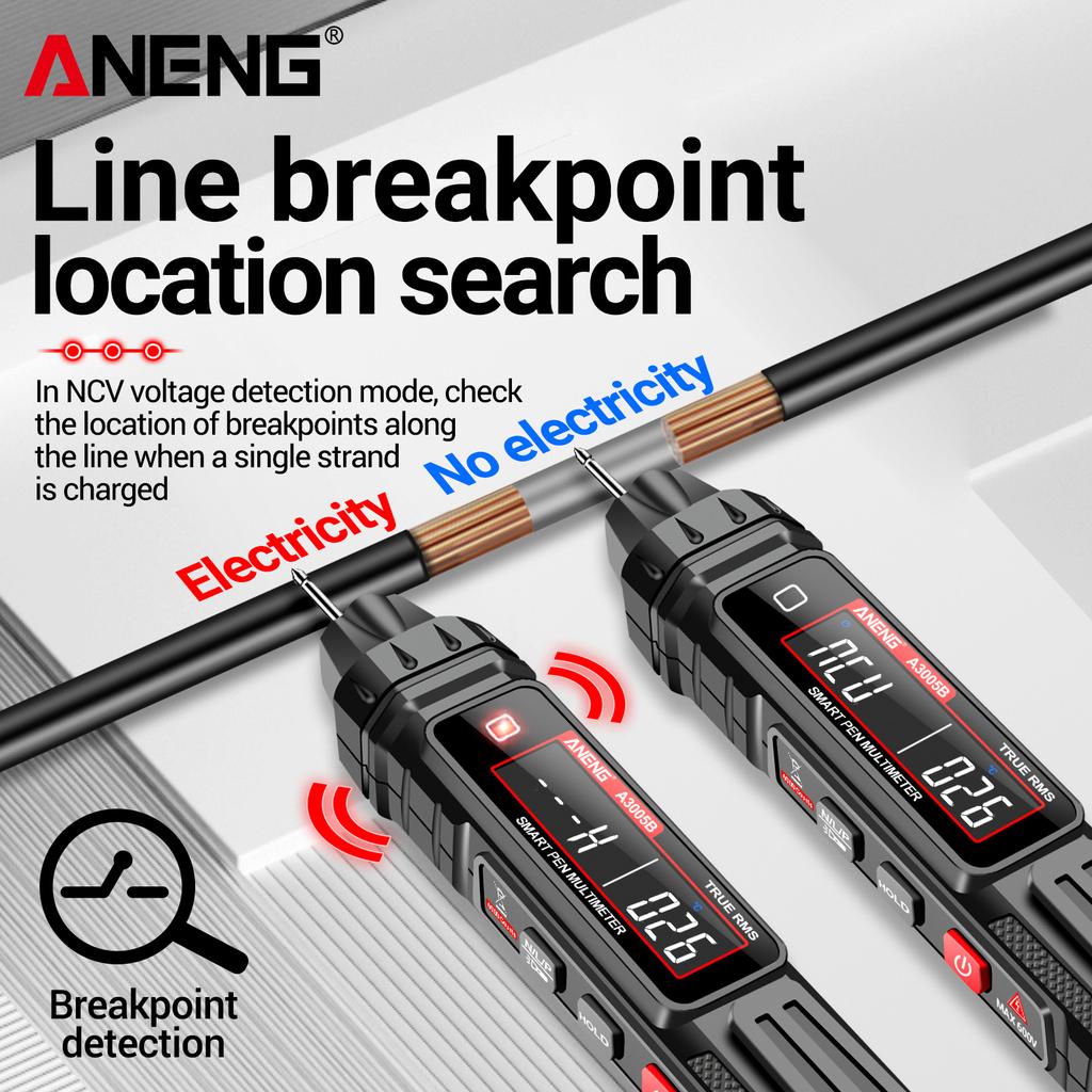 ANENG A3005AB Цифровой интеллектуальный профессиональный мультиметр Сенсор Ручка Тестер последовательности фаз переменного тока