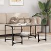 VidaXL Coffee Table with Transparent Glass Top 98.5x50x45cm Steel, Side Table, Living Room Table, Tea Table, End Table 846014