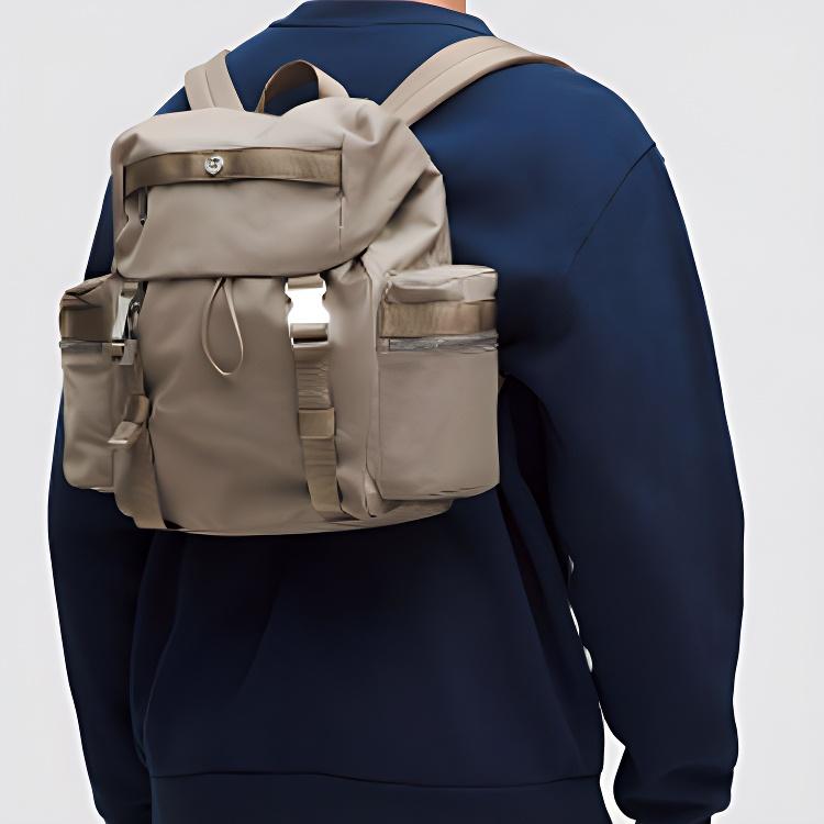 Lululemon Wunderlust 14L Versatile Lightweight Nylon Backpack Unisex Backpacks Warm-Brown-Gray LU9COIS-070108