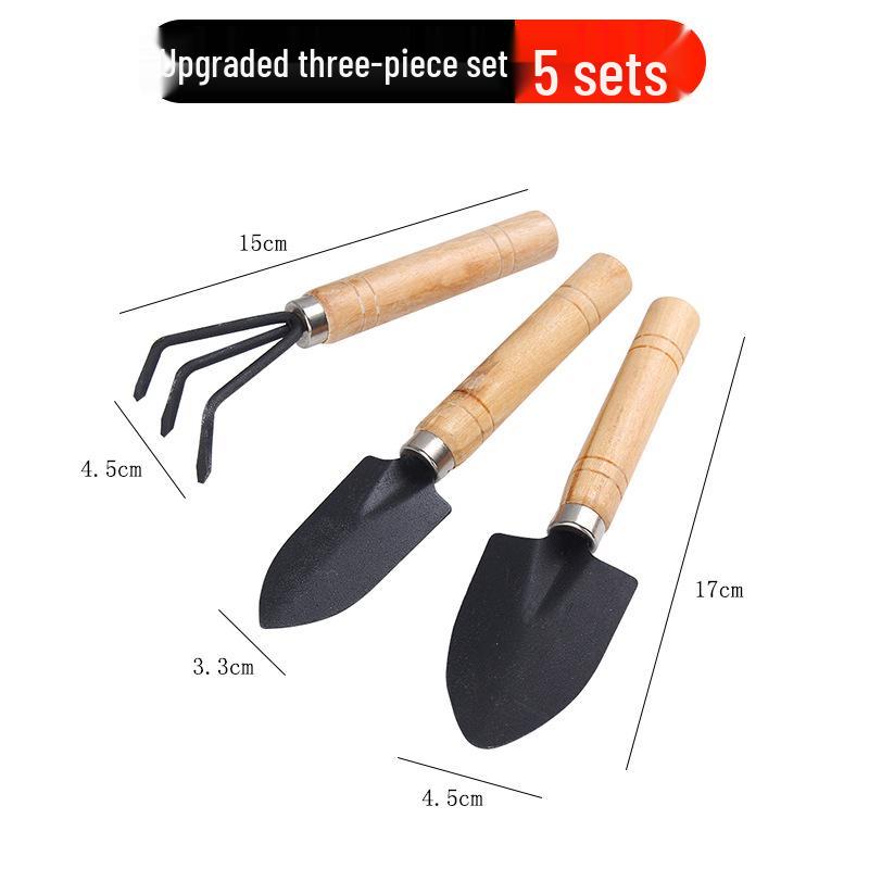 Набор садовых инструментов: Набор из 3 предметов для овощей, цветов и суккулентов - Включает маленький совок, грабли и лопатку.