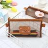 Bear Brown Kawaii Storage Bag Pouches Stationery Mesh Pencil Case Student Pencil Bag