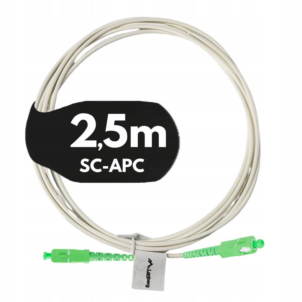 Patchcord światłowodowy Lanberg SM SC/APC-SC/APC SIMPLEX 3.0mm G657A2 2.5m biały