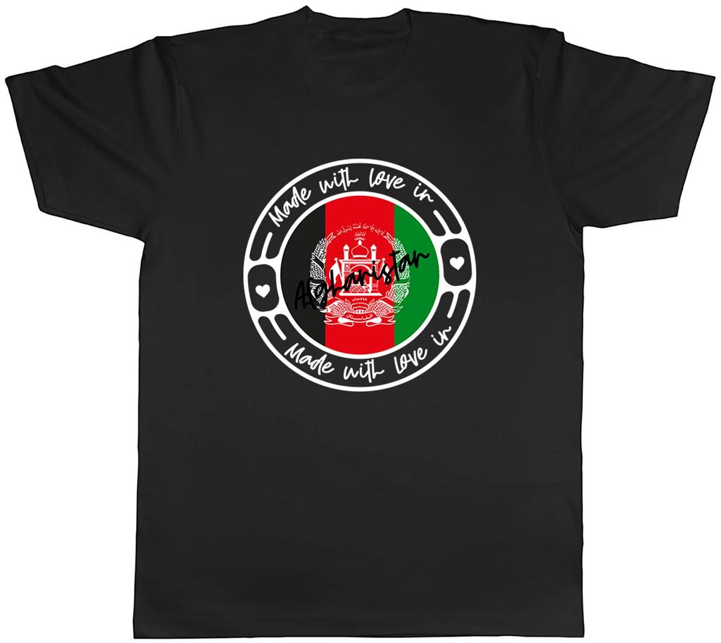 Made With Love In Afghanistan Mens Unisex T-Shirt Tee