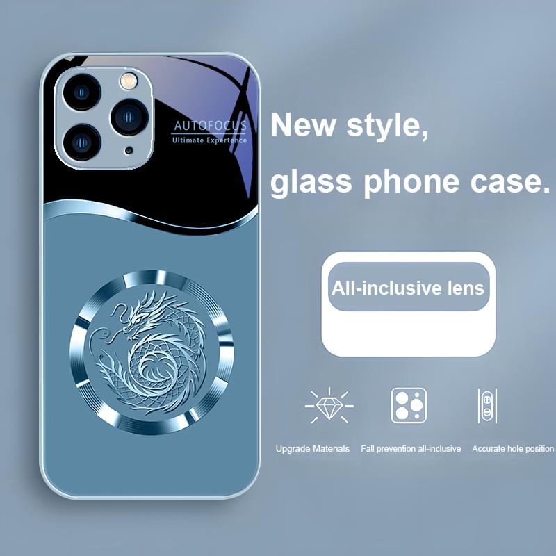 Черный Дракон Тотем Душа Фиолетовый Для Iphone 15 14 13 12 Mini 11 Pro Max X XS XR 7 8 Plus 2020 22 SE Закаленное Стекло Чехол Для Телефона