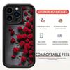Черный текстурированный чехол-цветок розы для iPhone 13-17 и Samsung, полное покрытие