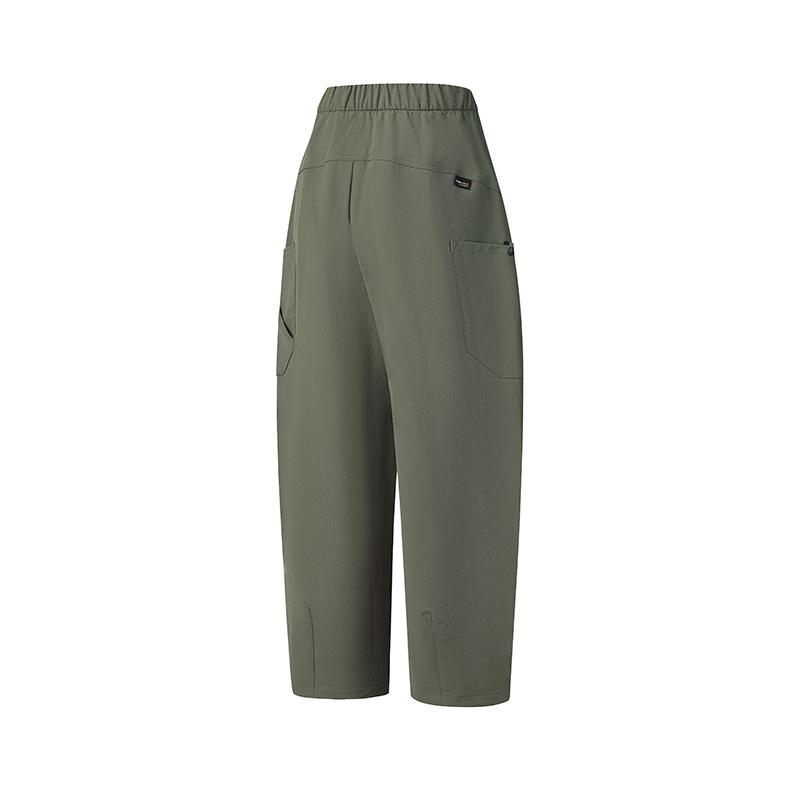 Fila Explorer Curved Blade Pants Cotton Soft Comfortable Forest Style Outdoor Workwear Loose Woven Casual Pants Women Pants Ancient-Tree A11W547804FKK