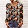 Long Sleeve Shirts For Women Halloween Pattern Print Graphic Tees Blouses Casual Plus Size Basic Tops Pullover