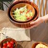 1PCS Acacia Wooden Salad Bowl Kids Anti-scalding Wooden Bowl Suitable for Fruit Vegetable Ice Cream Decoration