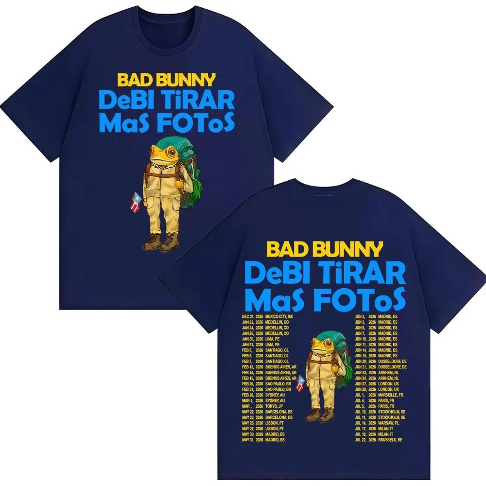 Рэпер Bad Bunny Деби Тирар Мас Фотос DTMF Альбом Футболки Мужские Женские Винтажные Мультяшные Модные Футболка с Коротким Рукавом