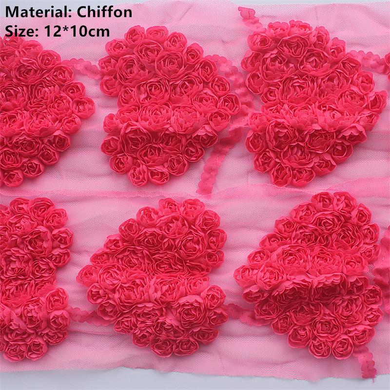 20 шт. Большие шифоновые розы в форме сердца, нашивки для DIY, одежда для маленьких девочек, платье, ромпер, рубашки, швейные украшения, материалы для бантов для волос
