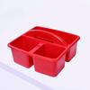 1/4pcs Stackable Thick Plastic Storage Boxes with Handles, 3 Compartments - Multi-Purpose Organizer for Classroom Supplies