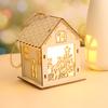 New Christmas LED Light Wood House Cute Christmas Tree Hanging Ornaments Holiday Decoration Home Decoration Accessories