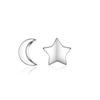 925 Sterling Silver Star Moon Stud Earring