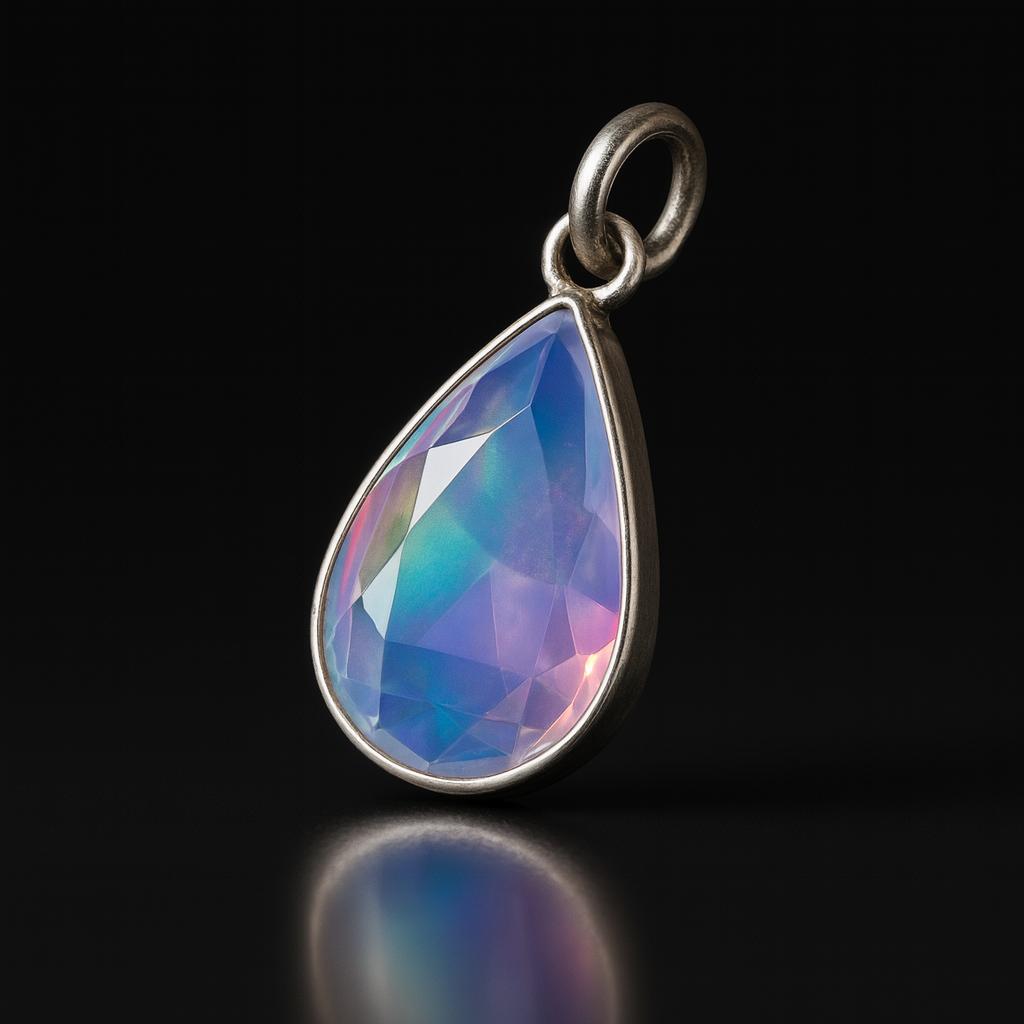 AAA+ Natural Multicolor Opal Pear Pendant 15.95 Ct Certified 925 Sterling Silver