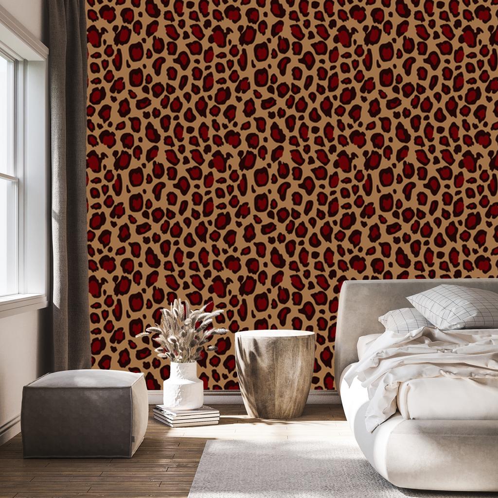 Red Velvet Leather Wallpaper Burgundy, Rust, and Orange 50x1000