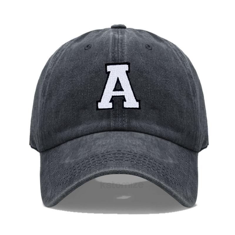 Винтажная стираная хлопковая кепка-бейсболка в стиле "Dad Hat" - 2-цветная, вышивка инициалов от A до Z, регулируемая, унисекс, командная кепка для мужчин и женщин