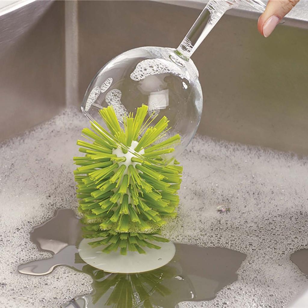 Щетка для стеклянных чашек, щетка для чистки кухонной раковины с присоской, стакан с высокой ножкой, чашка для красного вина, вертикальная щетка с присоской