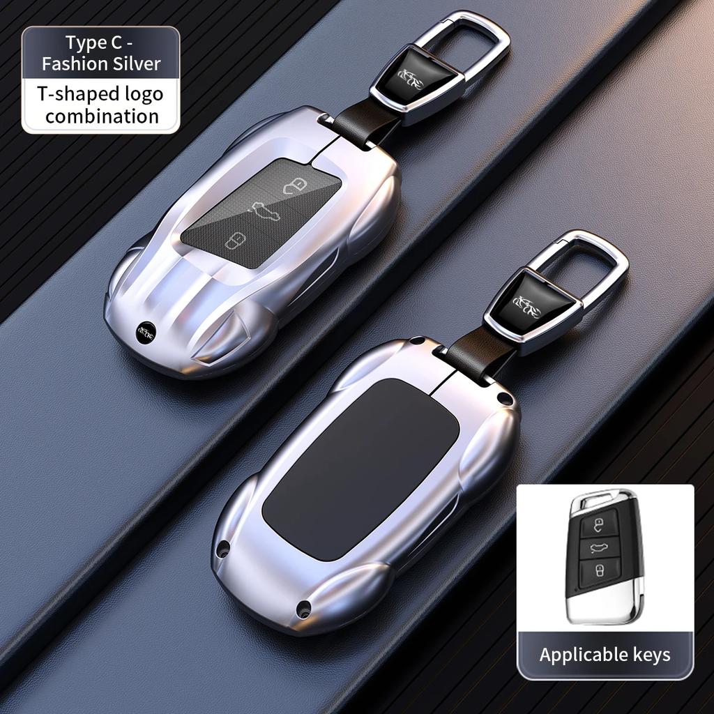 Zinc Alloy Silicone Car Key Case Shell for VW Skoda Kadioq Superb Protector Key Cover Metal Shell Keychain Accessories