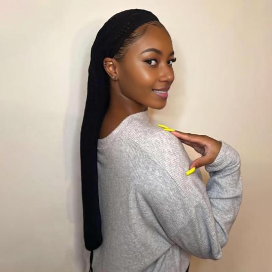 2Pcs 28-inches Long Hair Weave Sleeve Cap Reusable Lightweight Breathable Stretchy Women Wig Cap Hairnet Box Braid Dreadlock Twists Braids Sleeve