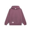 Lining Sports Trend Series Solid Color Logo Hooded Long Sleeve Sweatshirt Men Tops Vintage-Rose AWDT069-8