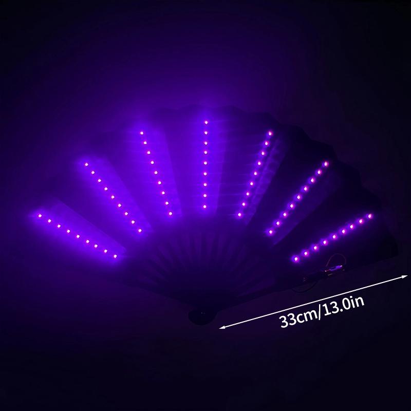 LED Wedding Hand Fans Dance Fan for Women Custom Wedding Fan Folding Hand Fan for Women Glow Fan Glow In Dark Abanicos Para Boda