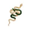 Rockyu Allure Brooch for Women Gold Snake Brooch with Crystal Green and Blue Gems Short and Long Sizes Chinese Style Graduation Favourite Year Gift