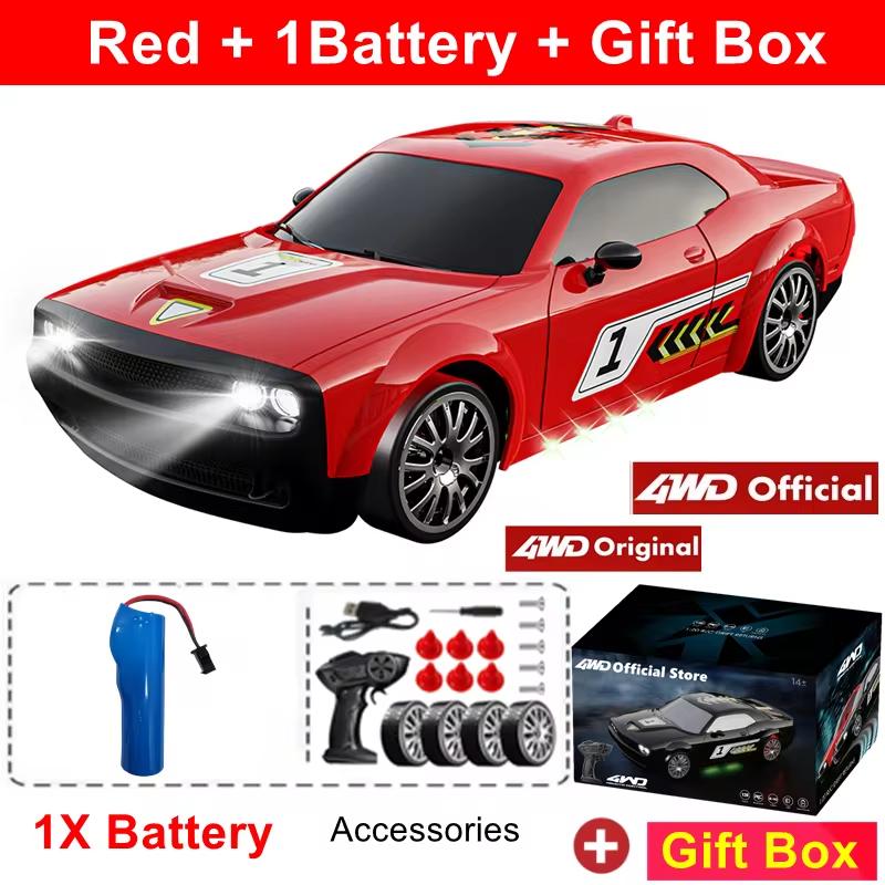 Новый 1:20 RC CAR со светодиодной подсветкой 4WD 2.4G AE86 Drift Cars Professional Racing Toys GTR Model for Children Toys Gifts