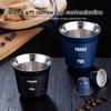80/160 мл Кружка для эспрессо из нержавеющей стали, портативная, с двойными стенками, для чая и напитков, мини-кружка для виски и вина, настраиваемая