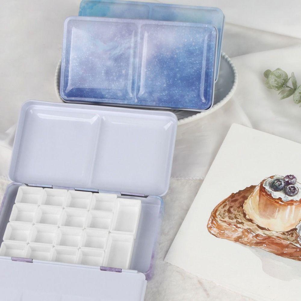 Metal Construction Watercolor Paint Box Small Size Folding Paint Box  For Gouache Painting