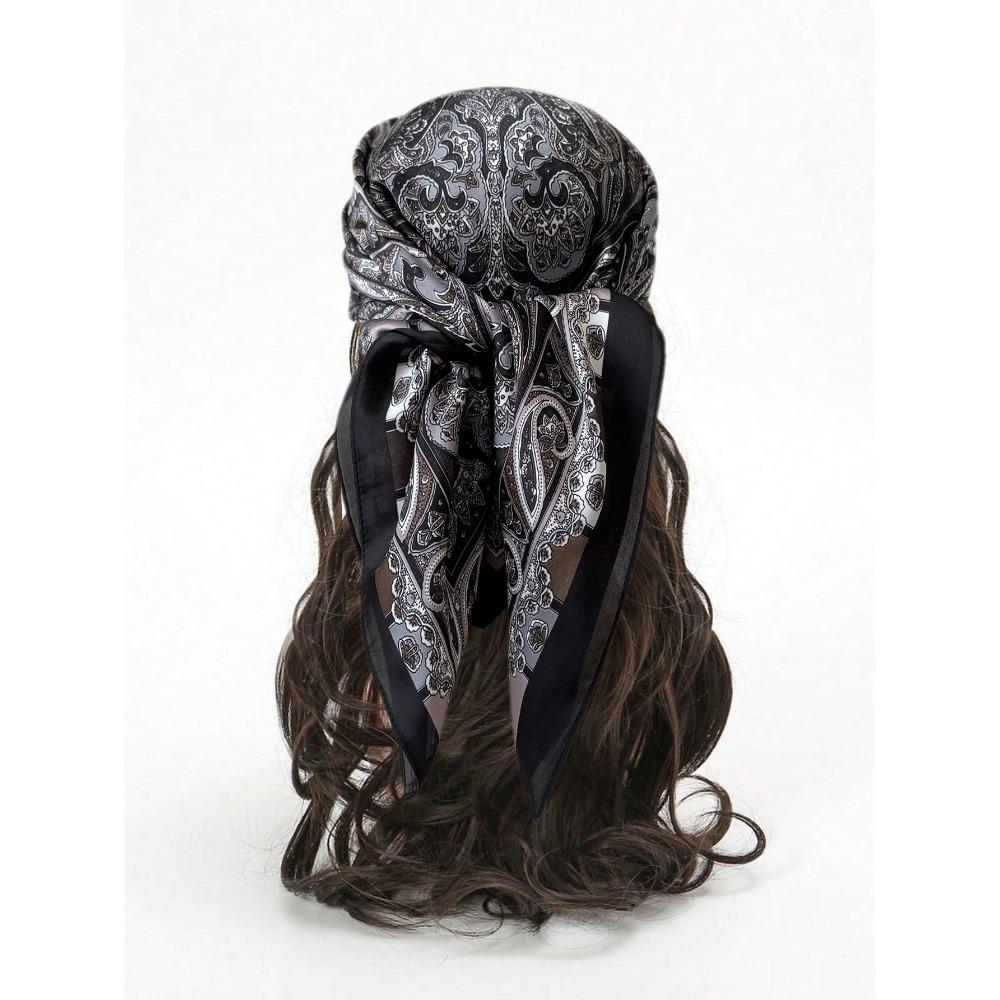 Luxury Print Imitation Silk Square Scarf Thin Hair Scarf Headband New Neck Tie Shawl Wraps Women