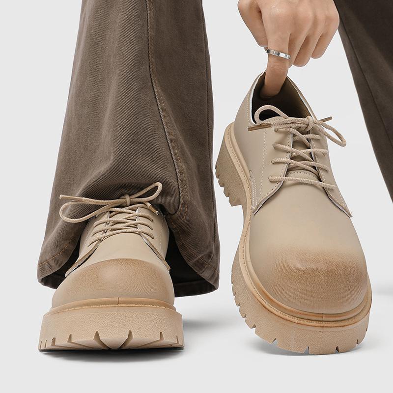 Fashion 2025 New Men Woman Derby Work Shoes Retro Lace-Up Suede Shoes Thick Sole Breathable Low-Top Industrial Casual Footwear for Men