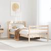 VidaXL Bed Frame with Headboard 90x200 Cm Solid Pine Wood, Bed, Bedroom Furniture, Wooden Bed, Bed 3306639
