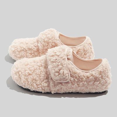 Женские кроссовки Beier Furry Bean Velcro: Зима 2024 года. Низкие туфли из бархата и хлопка