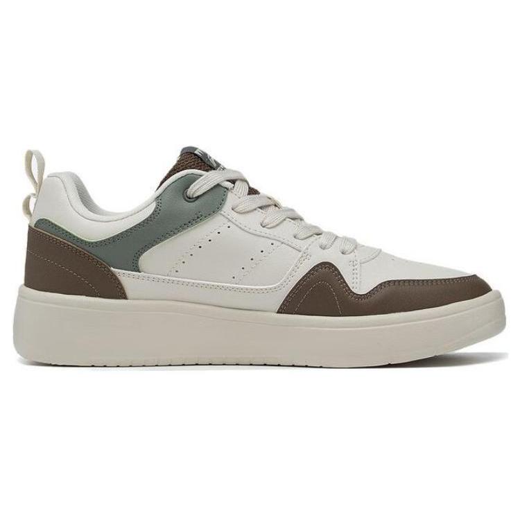 Li Ning Линия 2.0 Износостойкие Дышащие Низкие Скейтбордические Кроссовки Мужские Белый Коричневый AGCT337-2