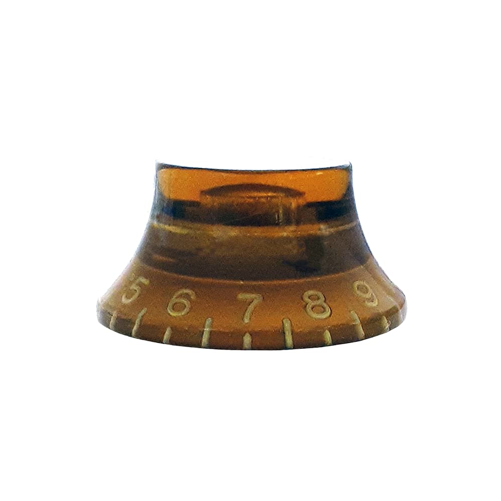 YJB PARTS Top Hat Set of 4 in Amber Knobs, [Made Japan] (Inch, (Embossed Lettering))