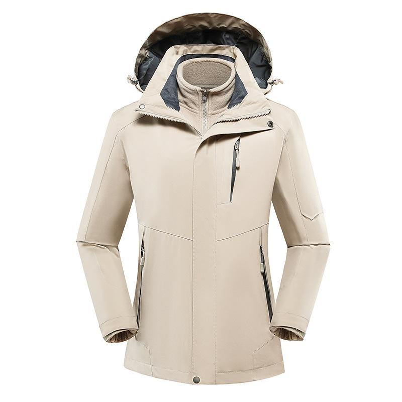 Outdoor Winter Fishing Clothing Waterproof Jacket Fleece Liner Three-in-one Women's Two-piece Mountaineering Suit