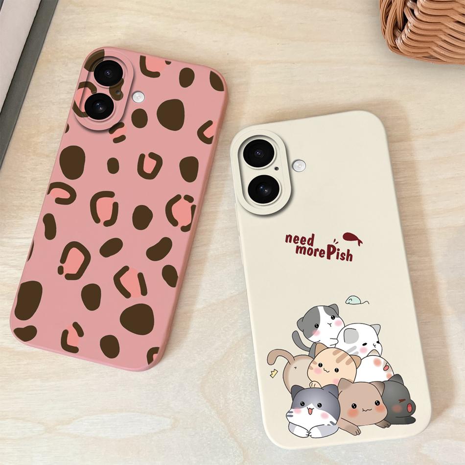 Для iPhone 17 Pro Max / iPhone Air Чехол для телефона Милый Мультяшный Жидкий Силикон Полное Покрытие Противоударный Бампер Для iPhone17 Fundas