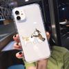 Забавный Мультяшный Кот Чехол для Телефона iPhone 15 11 12 Pro Max 13 XR XS X 8 7 SE 14Plus Милый Рисунок Животного Прозрачный Мягкий ТПУ Чехол-Оболочка